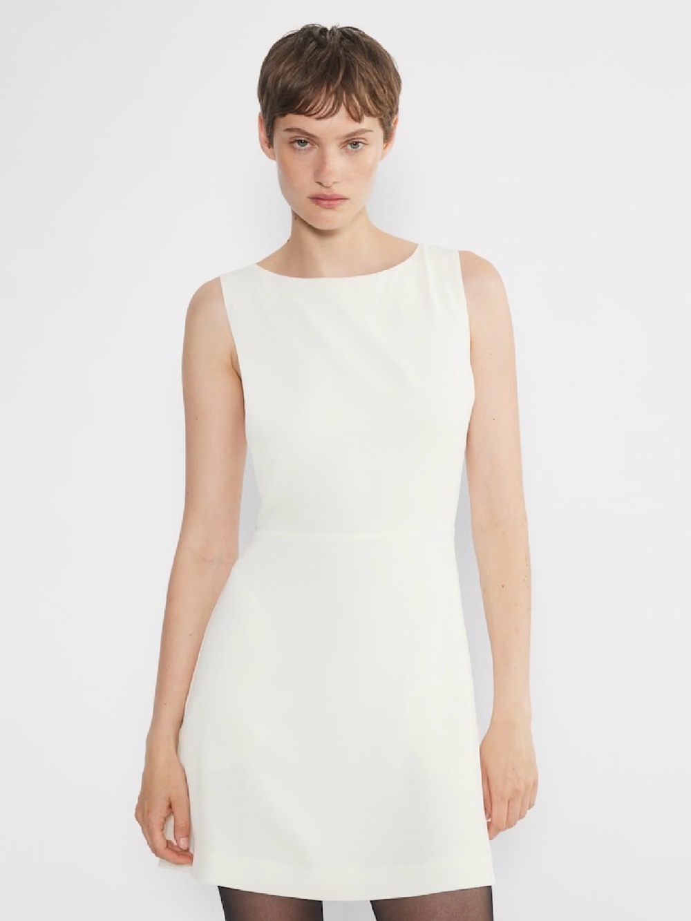 Aritzia Babaton White Sleeveless Mini Dress